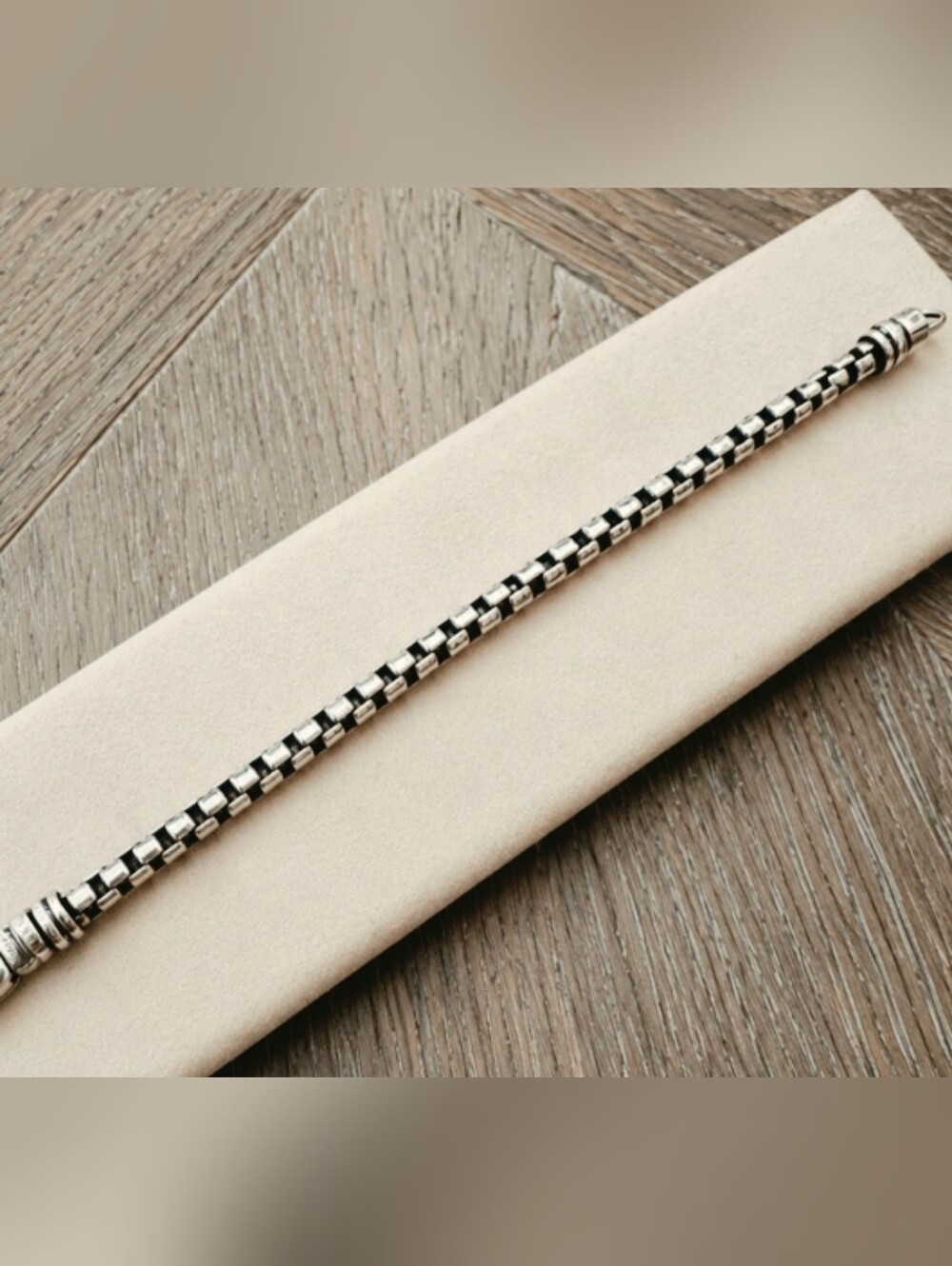 David Yurmab Sterling Silver Box Link 5mm, 8.5" Bracelet with Lobster Clasp - Picture 10 of 12